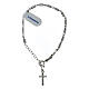 Rosary bracelet of 925 silver with cylindrical diamond rhodium-plated beads s2