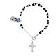 Rosary bracelet with 925 silver, hematite beads and zircon rings s2