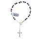 Rosary bracelet with 925 silver, amethyst beads and zircon rings s1