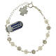 Decade rosary bracelet 925 silver with white rhinestones and pearls s2