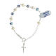 Bracelet dizainier argent 925 strass bleus perles s1