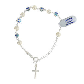Bracciale perle cristalli rosario argento 925