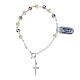 Rosary bracelet cross crystals multicolor silver 925 pearls s1