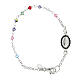 Single decade rosary bracelet for children, 925 silver and crystals s1