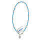 Single decade rosary bracelet, light blue rubber and 925 silver Miraculous Medal s1