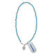 Single decade rosary bracelet, light blue rubber and 925 silver Miraculous Medal s2