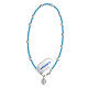 Bracelet dizainier caoutchouc bleu clair Médaille Miraculeuse argent 925 s1