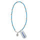 Decade rosary bracelet silver 925 blue rubber Miraculous  s2