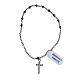 Bracciale ematite 3 mm argento 925 croce rosario s2