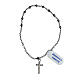 Hematite rosary bracelet 3 mm 925 silver cross  s2