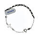 Single decade rosary bracelet with hexagonal beads, rhodium-plated 925 silver and paracord s1
