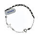Pulseira dezena de corda com contas hexagonais de prata 925 rodinada s1