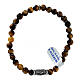 Saint Benedict bracelet with 4 mm tiger eye beads in 925 silver s1