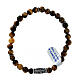 Saint Benedict bracelet with 4 mm tiger eye beads in 925 silver s2