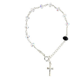 Bracciale decina 4mm cristallo briolette luminoso argento 925