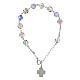 Bracciale 8mm argento 925 grani cristallo rosario  s1