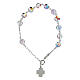 Bracciale 8mm argento 925 grani cristallo rosario  s2