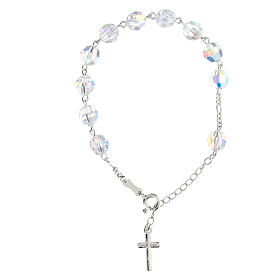 Rosary bracelet 8mm silver 925 crystal beads
