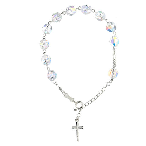 Rosary bracelet 8mm silver 925 crystal beads 1