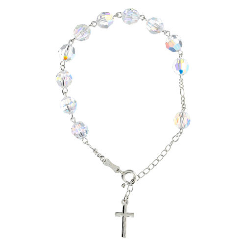 Rosary bracelet 8mm silver 925 crystal beads 2