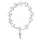 Bracelet grains cristal 12 mm croix argent 925 s2