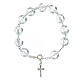 Decade rosary bracelet crystal 12 mm 925 silver cross s1