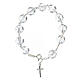 Decade rosary bracelet crystal 12 mm 925 silver cross s2