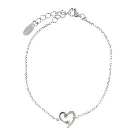 AMEN bracelet with stylised heart and stars, 925 silver and white rhinestones