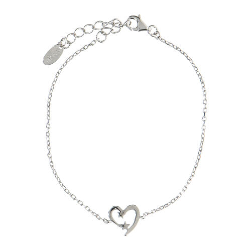 AMEN bracelet with stylised heart and stars, 925 silver and white rhinestones 2