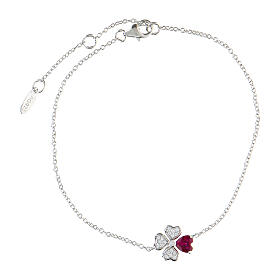 Armband AMEN Vier-Herzen-Rosa aus Silber 925