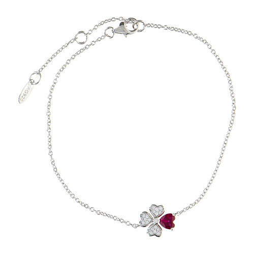 Armband AMEN Vier-Herzen-Rosa aus Silber 925 1