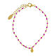 AMEN bracelet with heart-shaped charm and purple beads, gold plated 925 silver s2