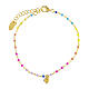 Bracciale AMEN argento 925 multicolore cuore dorato s2