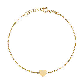 AMEN bracelet with central heart, 9K yellow gold