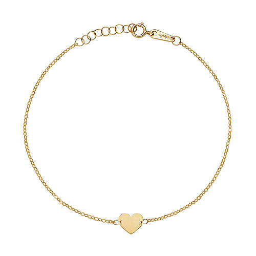 AMEN heart charm bracelet in 9 kt yellow gold 1