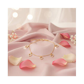 Bracelet AMEN coeurs ajourés or 9K