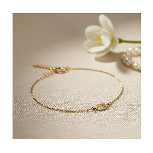 Miraculous medal bracelet in 9 Kt gold AMEN 2
