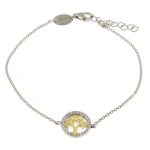 Zweifarbiges Armband Amen Lebensbaum aus Silber 1
