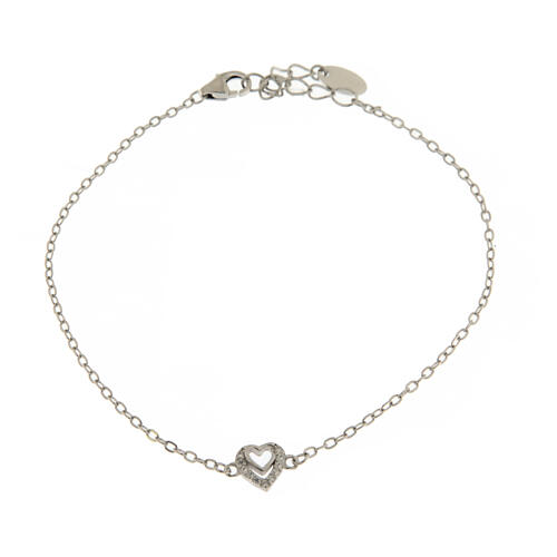 Amen bracelet concentric hearts silver zircons 1