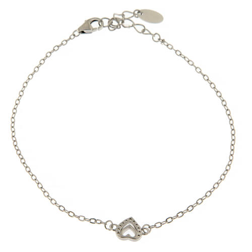 Amen bracelet concentric hearts silver zircons 3