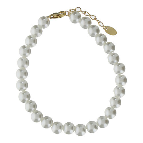 Armband Amen aus Perlmuttkristall 6 mm und 925er Silber 3