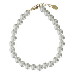 Bransoletka Amen z perłowym kryształem o średnicy 6 mm i srebrem 925