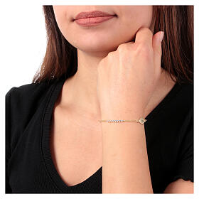 Armband Amen aus vergoldetem 925er Silber mit weißen Zirkonen