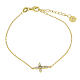 Amen bracelet of gold plated 925 silver with rhinestone cross s1