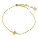 Amen bracelet of gold plated 925 silver with rhinestone cross s2