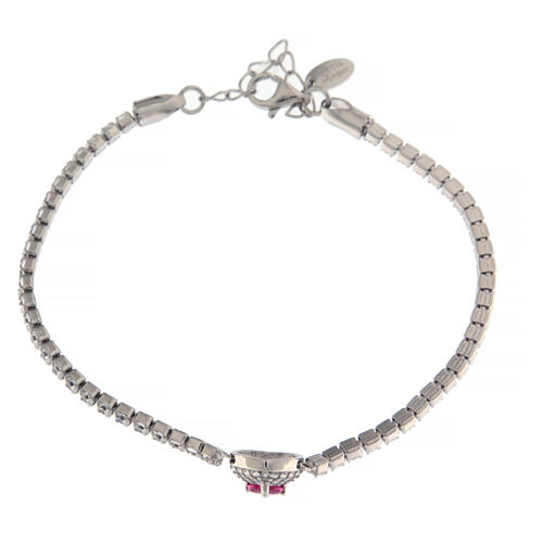 Armband Amen aus 925er Silber und Zirkonen mit Herz 2