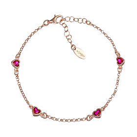 Armband Amen aus 925er Silber Rosé mit rosa Zirkonen