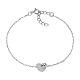 Armband aus Silber 925 Amen Herz Hälfte weiße Zirkone rhodiniert s1