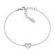 Amen bracelet with concentric hearts, 925 silver and white rhinestones s1