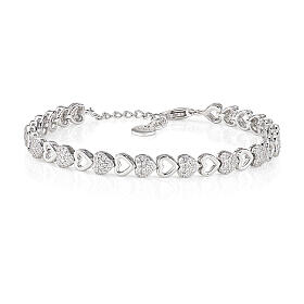 Amen hearts bracelet in 925 silver and white zircons